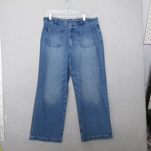 LOFT Jeans 12 The Wide Leg Sailor High Rise Patch Pocket Nautical Classic Boho